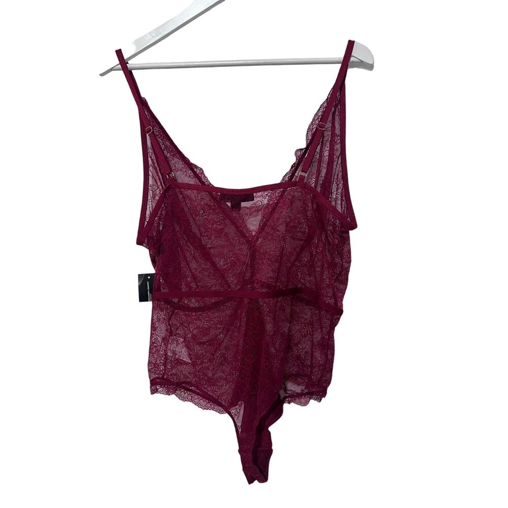 I.N.C. INTERNATIONAL CONCEPTS WOMENS LACE PLUNGE BODYSUIT MARASCHINO RED XXLARGE - Picture 3 of 11